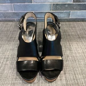 Michael Kors Black Wedge Sandals